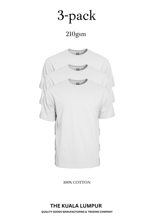 The Middleweight Shirt - "WHITE." : 3-Pack